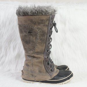 Rare! SOREL Cate the Great Waterproof Fur Snow Boots